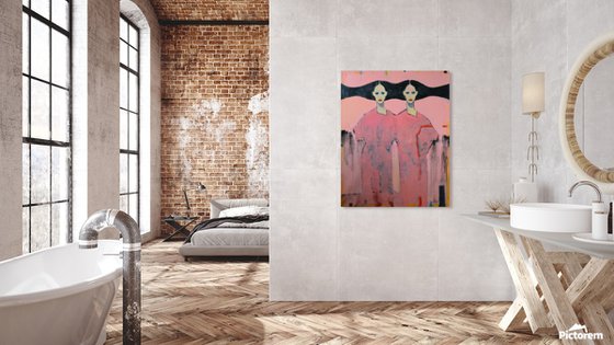 My Red — Twin Figures in Pale Pink