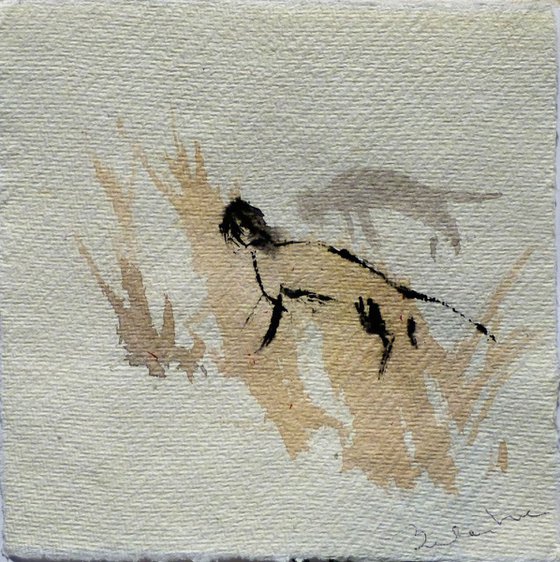 Two Cats in the garden 1, 16x16 cm