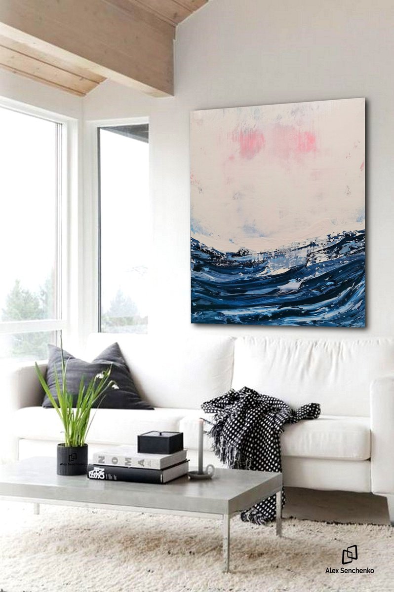 Abstract Acrylic Painting By Alex Senchenko, 39 X 47, Abstract 2273, Original Artwork