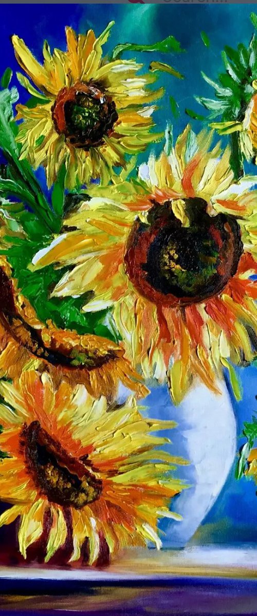 BOUQUET OF SUNFLOWERS by Olga Koval