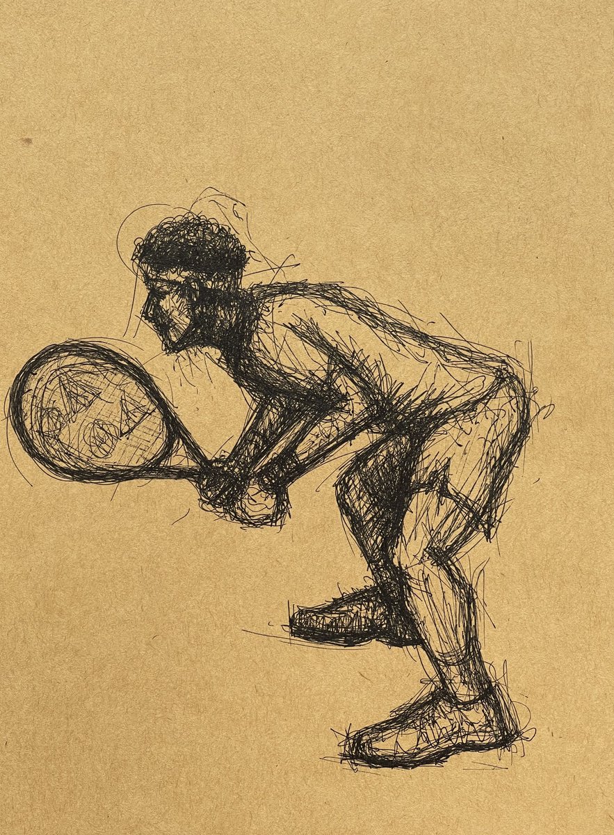 Expressive Portrait Ink Drawing By David Lloyd, 6 X 8, Returning 3, Original Artwork