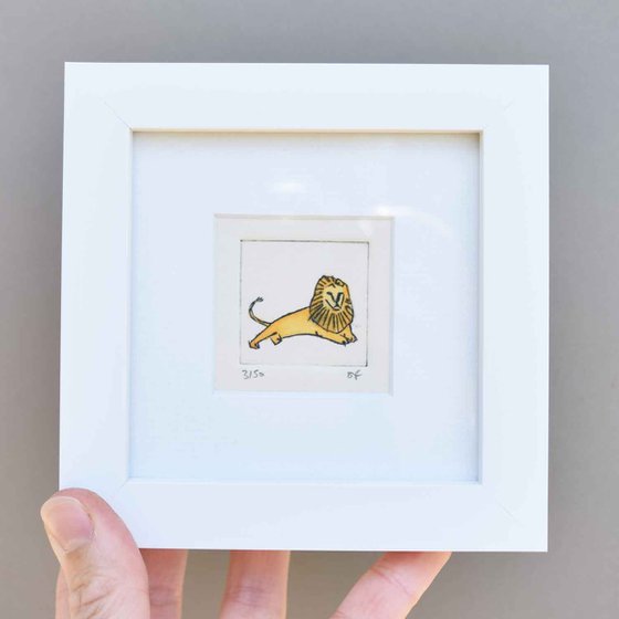 Mini framed lion