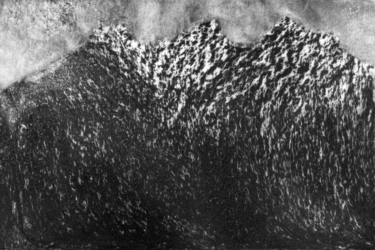 Abstract Landscape Charcoal Drawing By Elizabeth Anne Fox, 24 X 17, Black Cuillin 3, Original Artwork