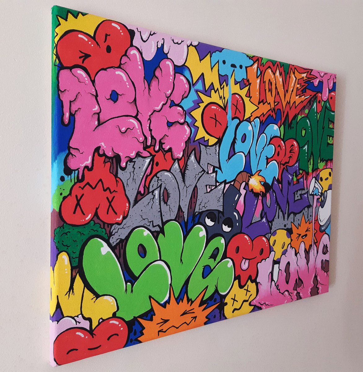 Graffiti Love Acrylic painting by Ross Hendrick | Artfinder