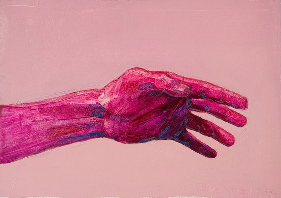 blue pink hands