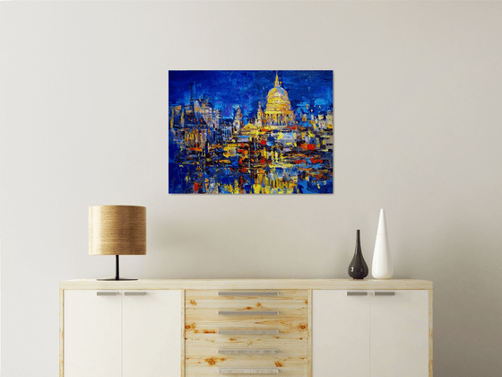 Fog lights over the Thames