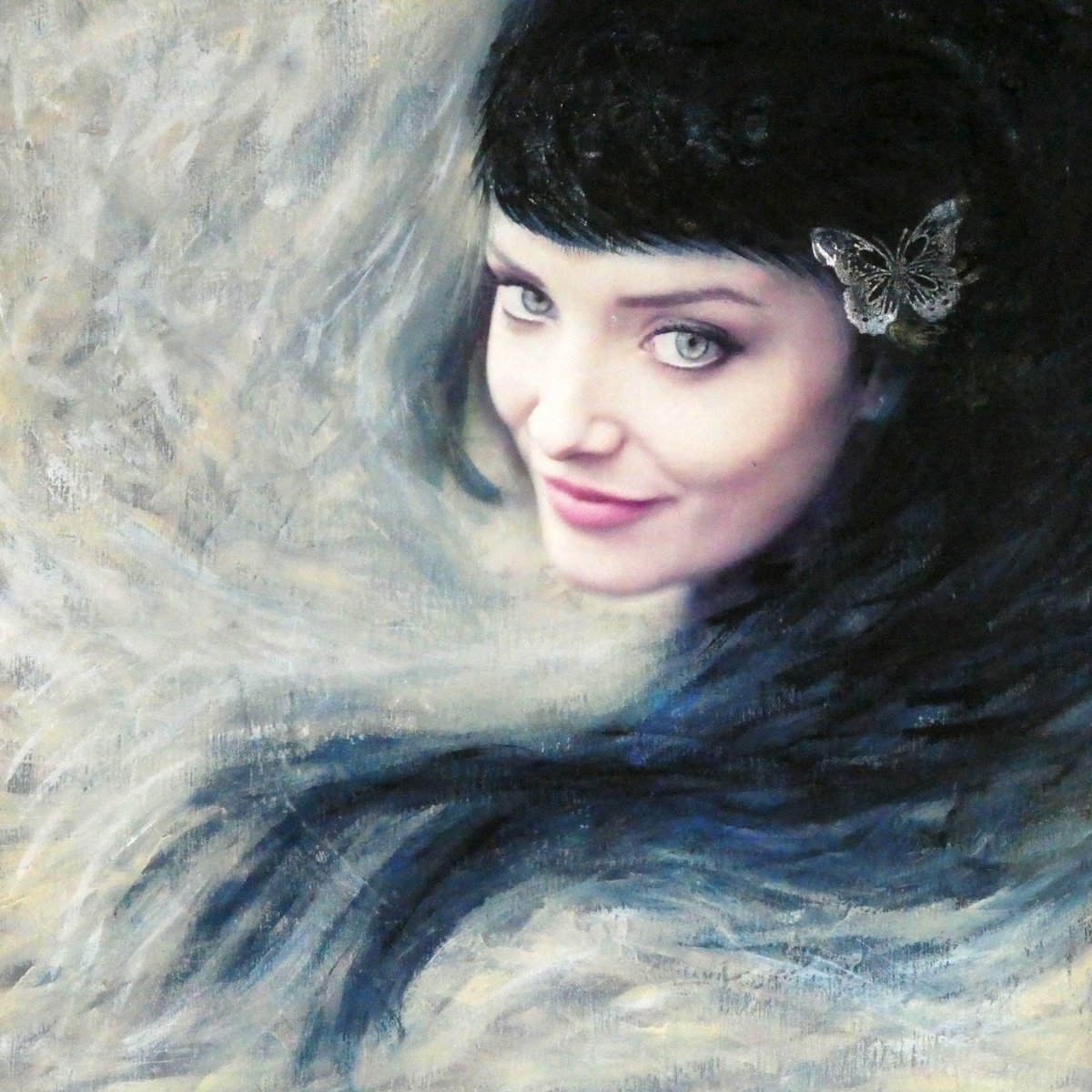 Butterfly Girl By Oconnart, 14 X 14, Artwork For Sale On Artfinder