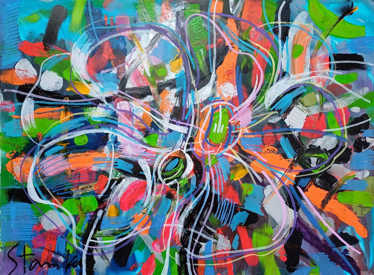  Floral Abstraction-I By Stanislav Bojankov, 31 X 24, Artwork For Sale On Artfinder