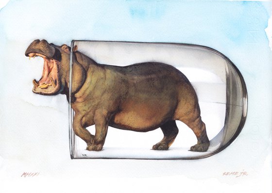 Hippopotamus in Glass X