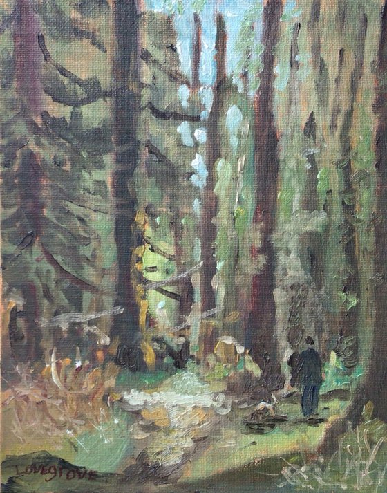 A walk in the forest painting