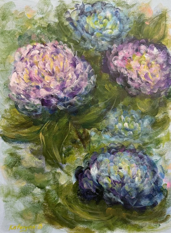 Purple Hydrangeas abstract