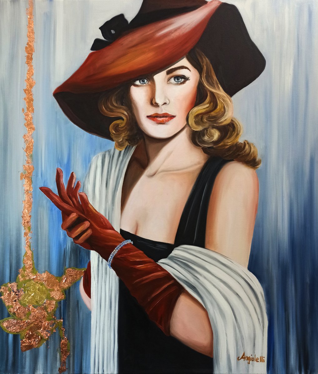 Photorealistic Portrait Oil Painting By Anna Rita Angiolelli, 24 X 28, Grace, Original Artwork