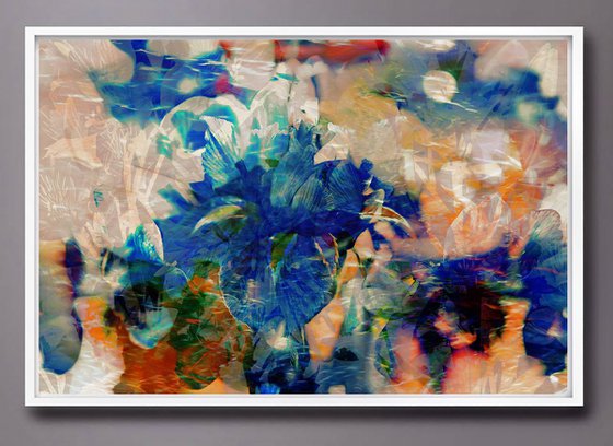 MEMORY FLOWERS #351  (framed photo-painting)