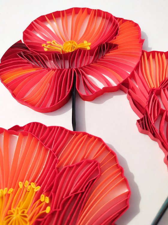 The poppies (paper art)