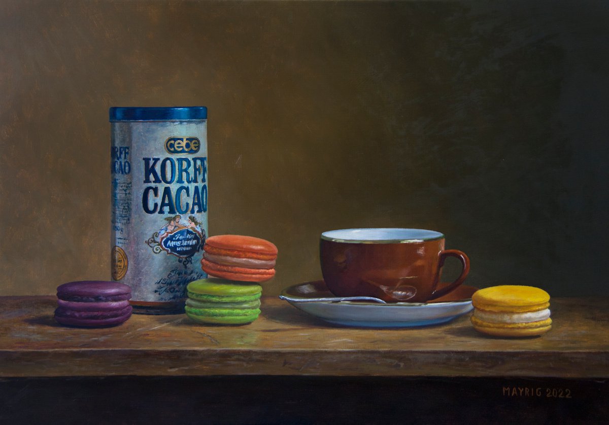 Impressionistic Still Life Oil Painting By Mayrig Simonjan, 20 X 14", Sweet Moment, Original Artwork