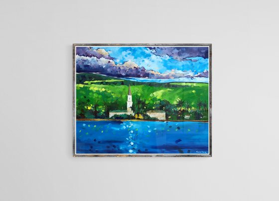 KONA SITY HAWAII PAINTING 20-16in