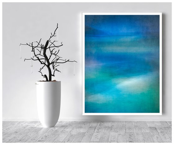 Large Vertical Abstract - Moody Blue Daydream