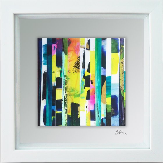 Framed ready to hang original abstract  - Colours Collage #1