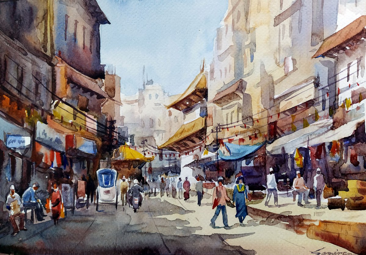 Busy Street in Kathmandu II by Samiran Sarkar