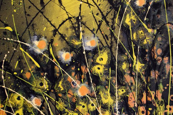 Folgore #1 - Large original abstract floral landscape
