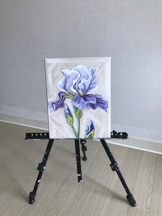 Iris Flower Oil Painting on canvas 28x35cm