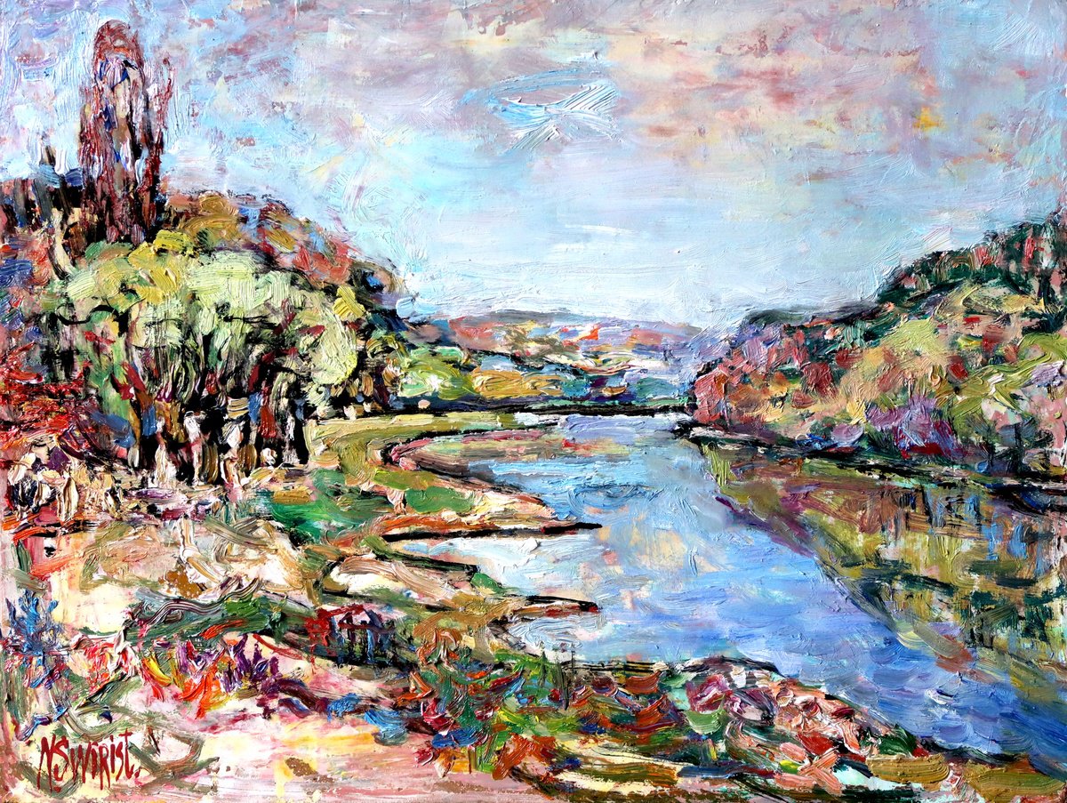 Spring And The Dniester By Nikifor Swiristuhin, 16 X 12, Artwork For Sale On Artfinder