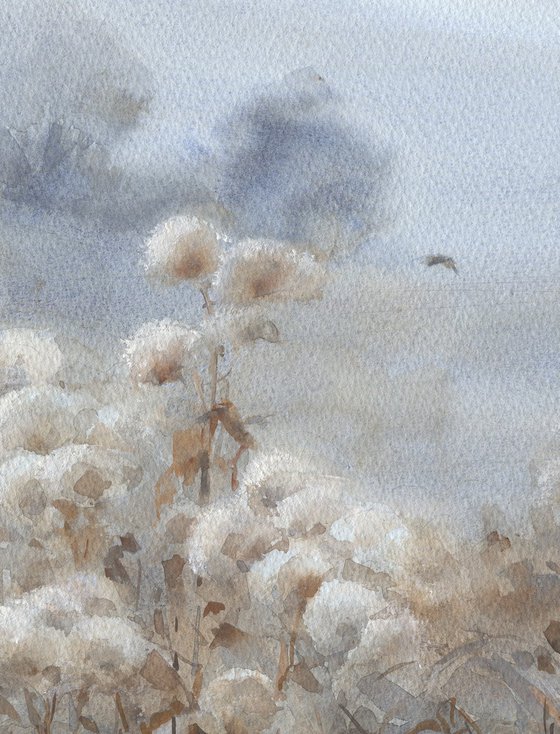 November flowers / ORIGINAL watercolor 11x15in (28x38cm)
