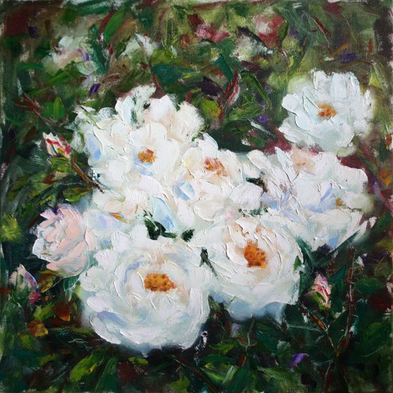 Roses in Garden I /  ORIGINAL PAINTING