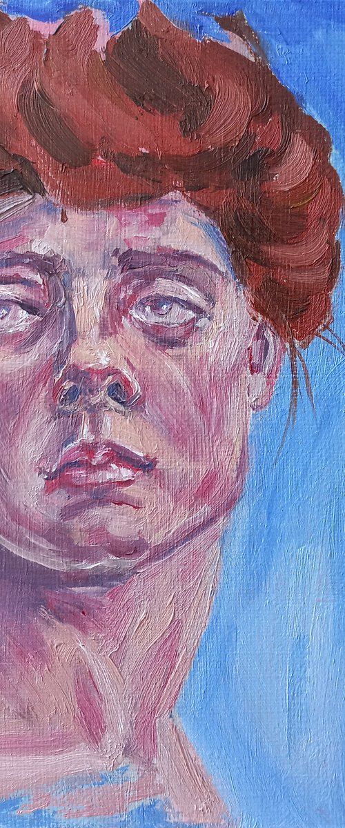 Dona. Human oil portrait 20x20cm by Tatiana Myreeva