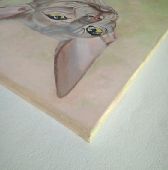 Sphinx cat, 45x50 cm, ready to hang.