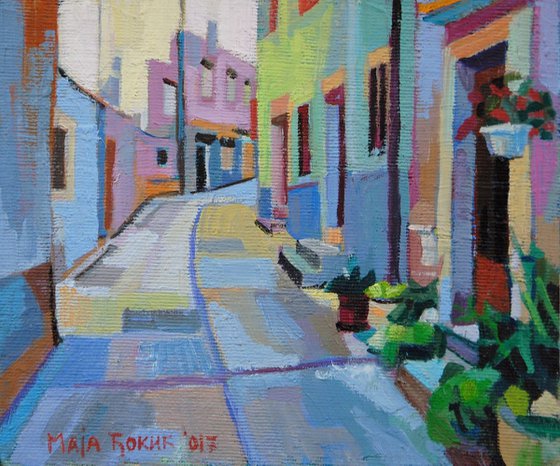 Sunny street / 17 x 14.5 cm