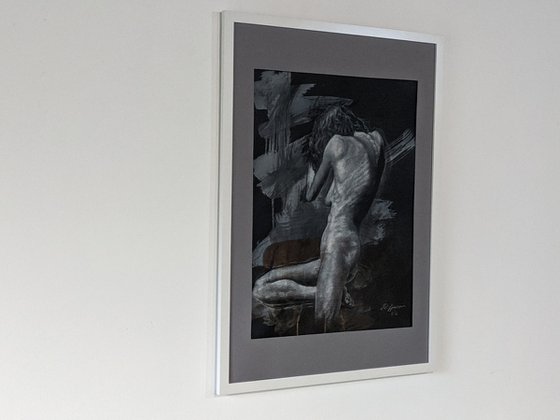 White On Black Nude Study