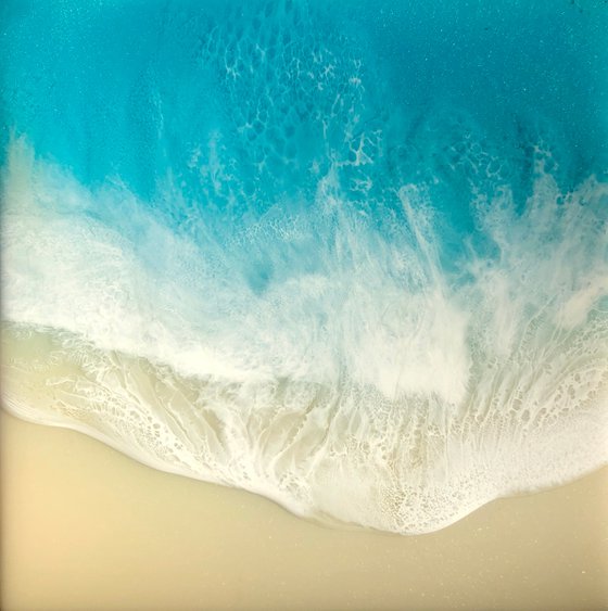 White Sand Beach #10 Small Ocean Painting