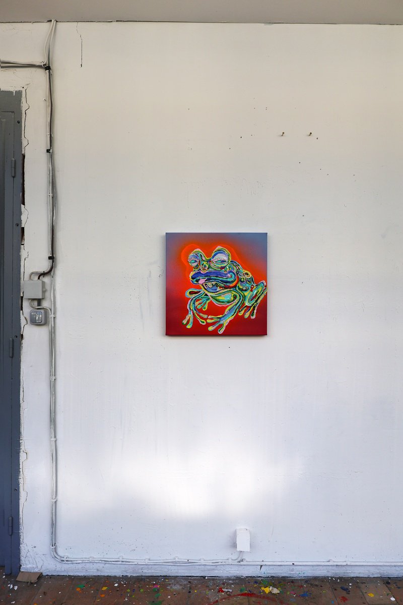 Expressive Animal Acrylic Painting By Dominic Virtosu, 20 X 20, The Funk, Original Artwork