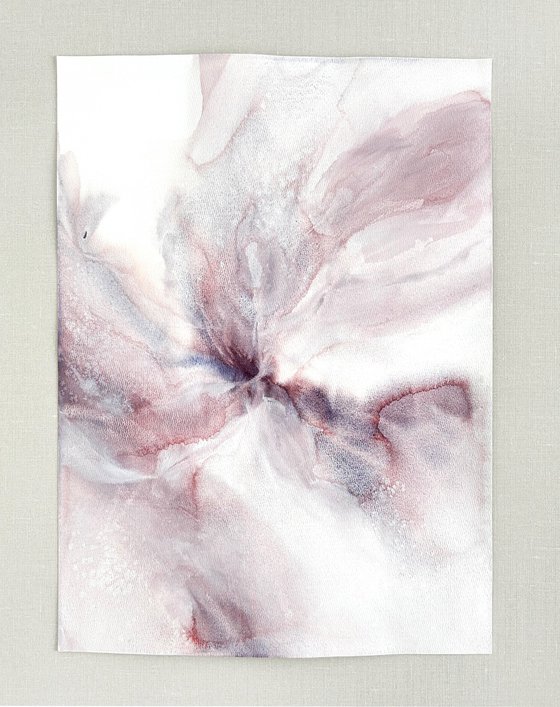 Pink abstract flowers diptych