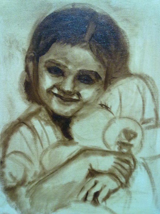 Little girl with a teddy