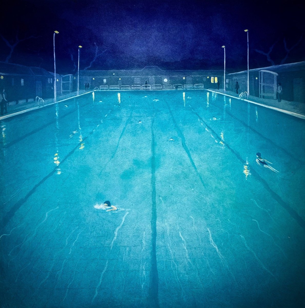 Eve Swim, London Fields Lido by Rebecca Denton