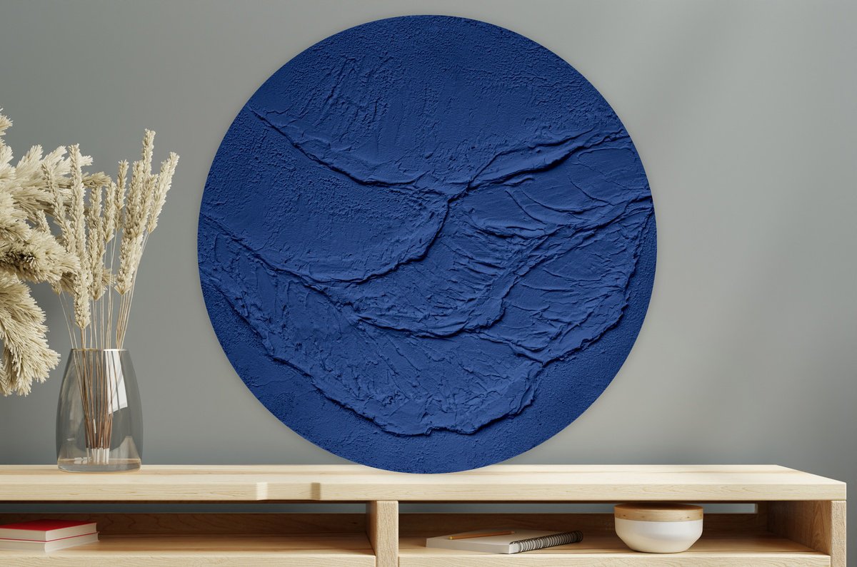 Organic Abstract Painting By Milena Gaytandzhieva, 20 X 20", Ocean Night, Original Artwork