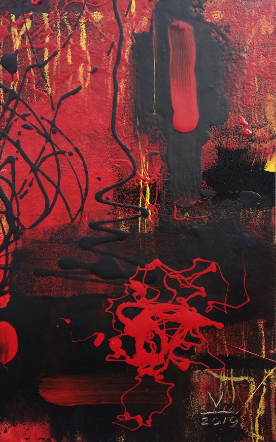 Black & red. 40X60cm