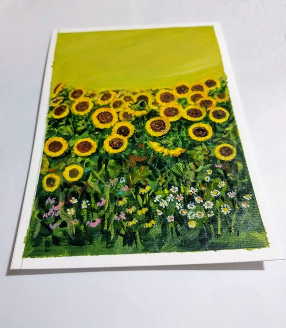 Sunflowers Miniature, Inspired by Van Gogh