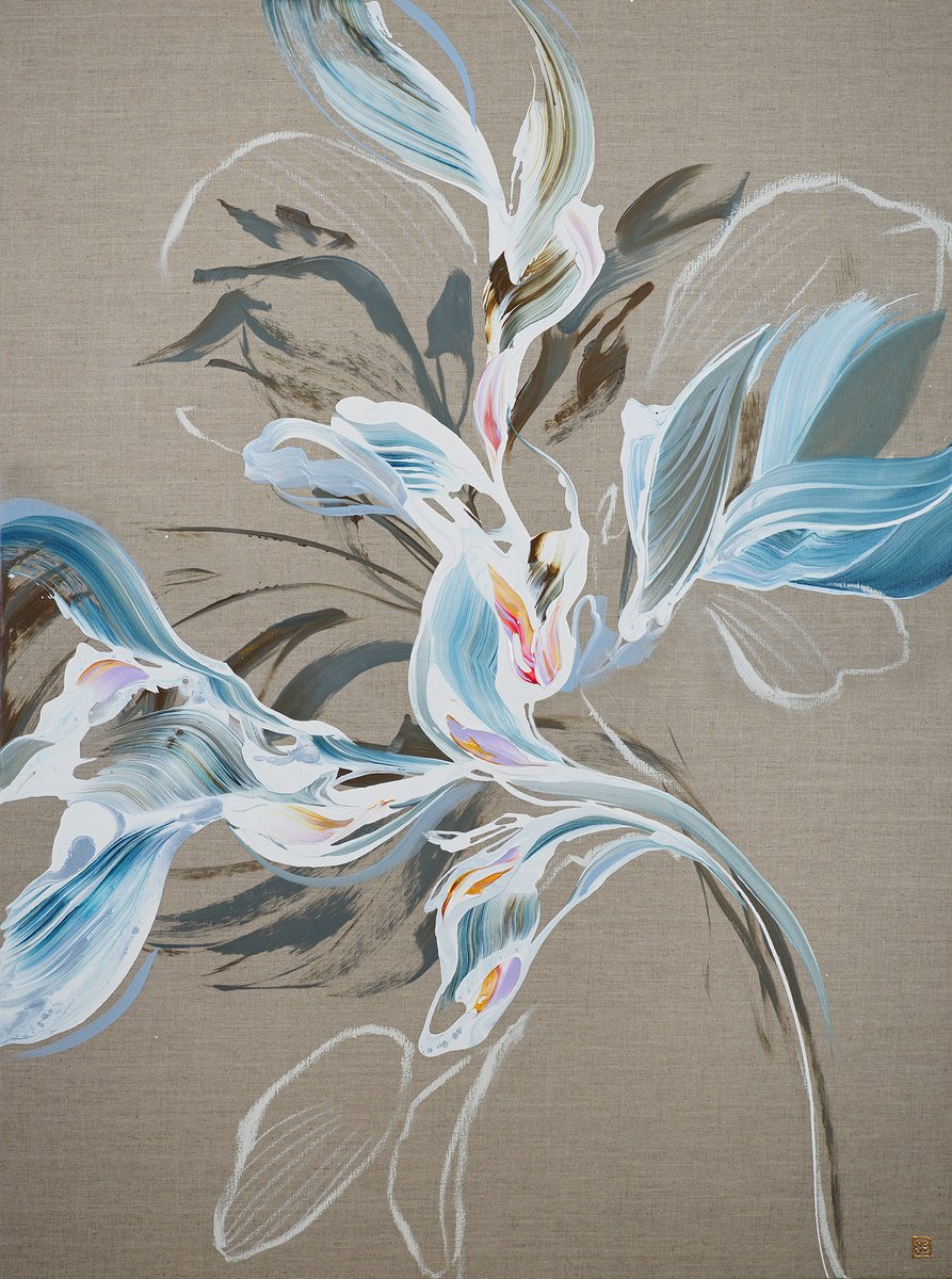 Abstract Acrylic Painting By Novi Lim, 36 X 48", Elements Of Familiarity, Original Artwork