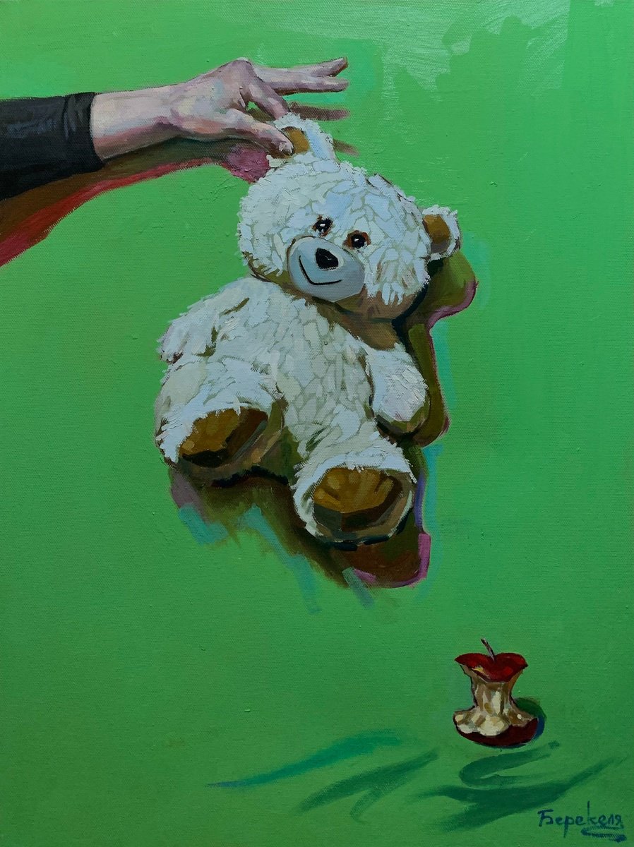 Surrealistic Animal Oil Painting By Andriy Berekelia, 24 X 31, Teddy