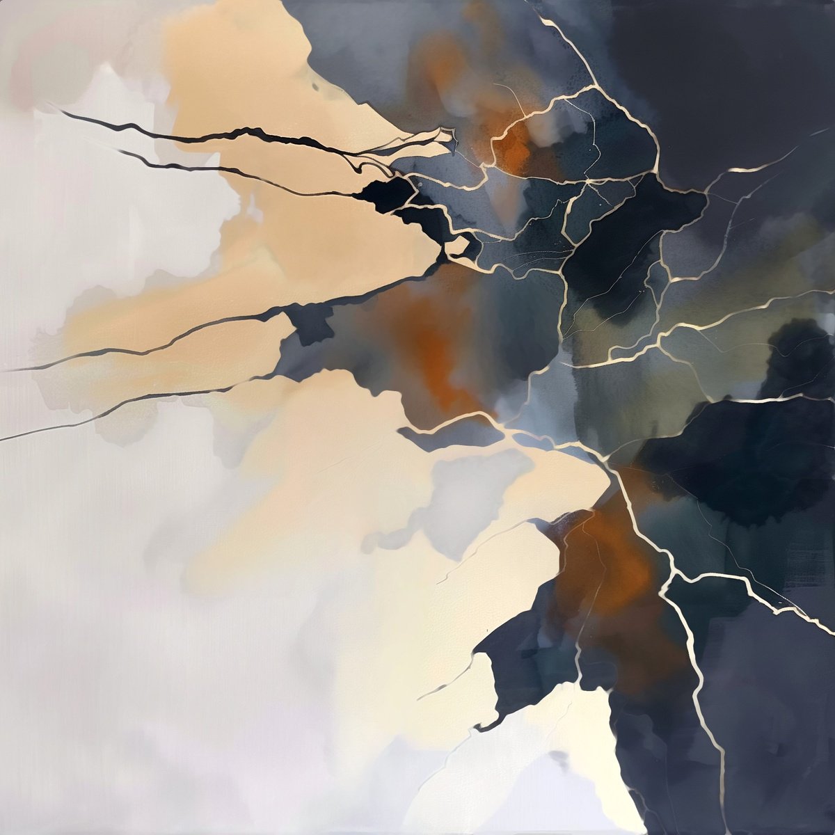 Abstract Acrylic Painting By V+V Kniazievi, 43 X 43", Roots Of The Universe #6, Original Artwork