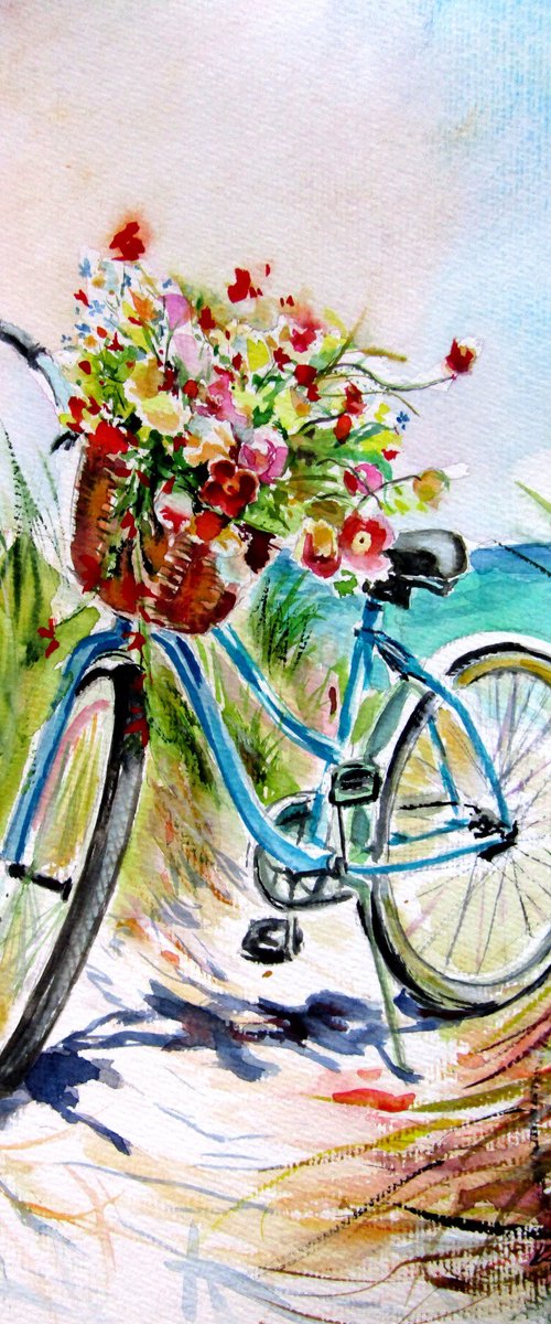 Colorful bouquet with bycicle by Kovács Anna Brigitta