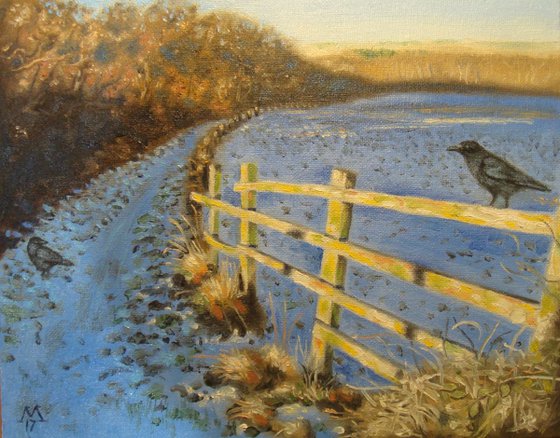 Early December morning with crows - SOLD