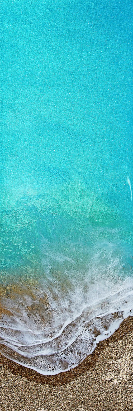 Teal Waves tropical beach painting