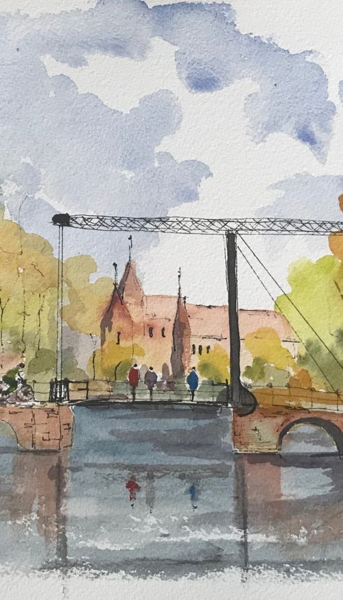 Amsterdam 6. Waag Lifting Bridge  Number 222 by Brian Tucker