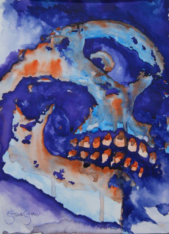Watercolour Skull. Free Shipping