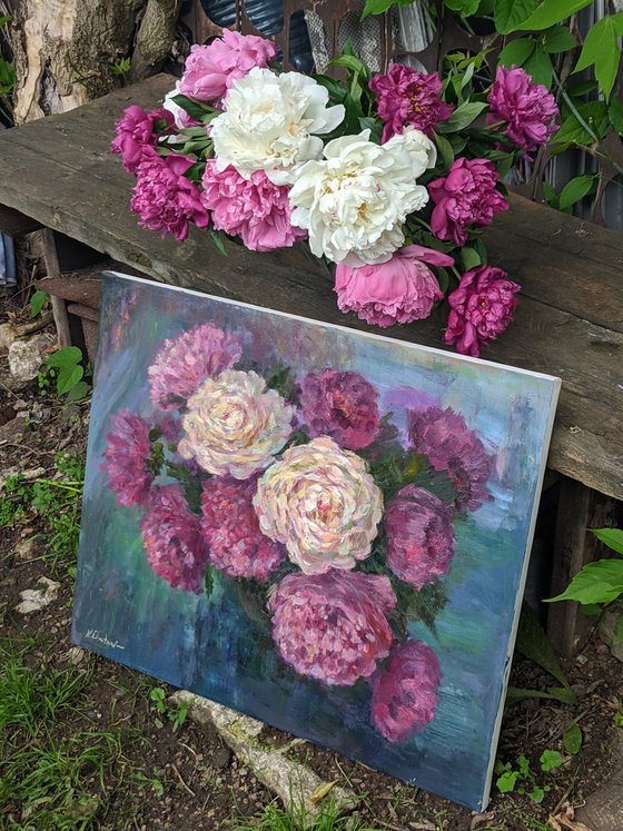 Lush Bouquet Of Peonies painting