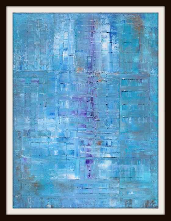 Primitive Blue Mosaic Abstract